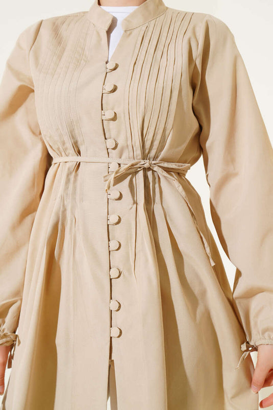 Tunique côtelée boutonnée Brit Latte