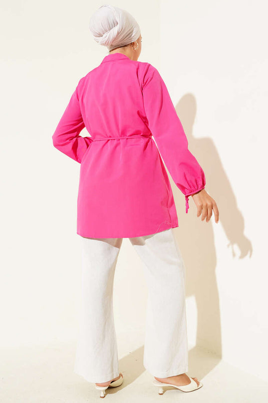 Tunique côtelée boutonnée Brit Rose persane