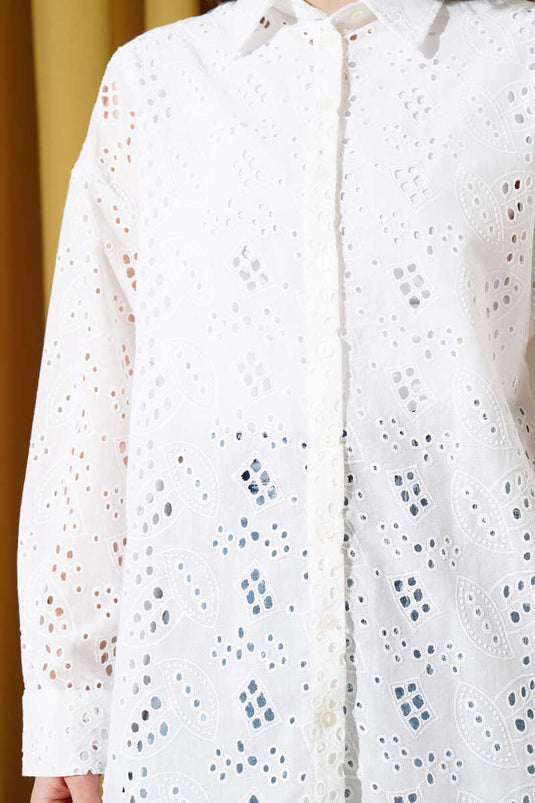 Embroidered Shirt White