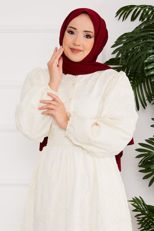 Brodeli Hijab Dress Ecru