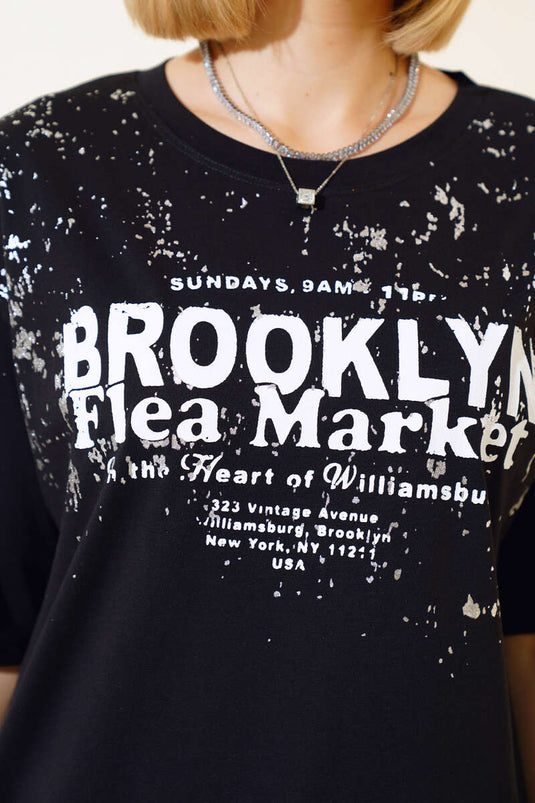 T-shirt con stampa Broklyn Nera