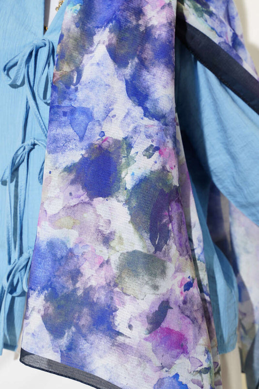 Châle Lina Lilas à motif de pinceau