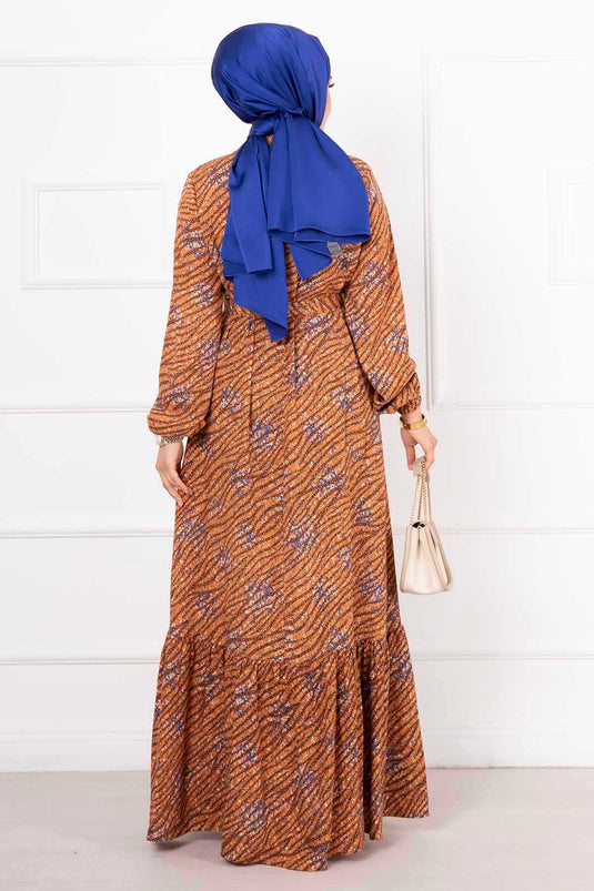 Robe Hijab à motifs Bukre Tan