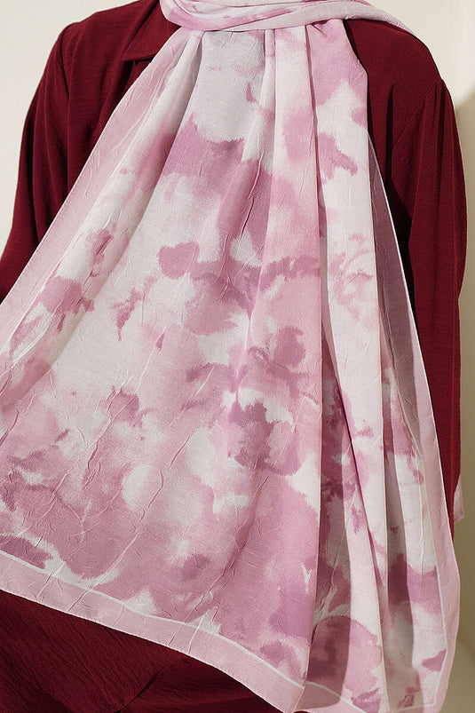 Écharpe En Bambou À Motif Nuages Rose