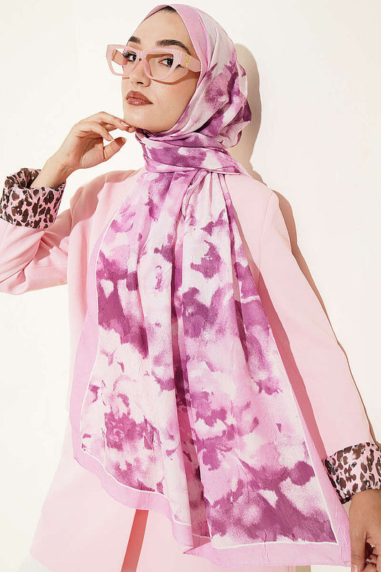 Écharpe En Bambou À Motif Nuages Rose Bonbon