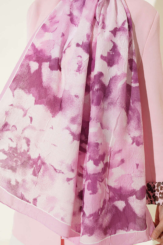 Écharpe En Bambou À Motif Nuages Rose Bonbon