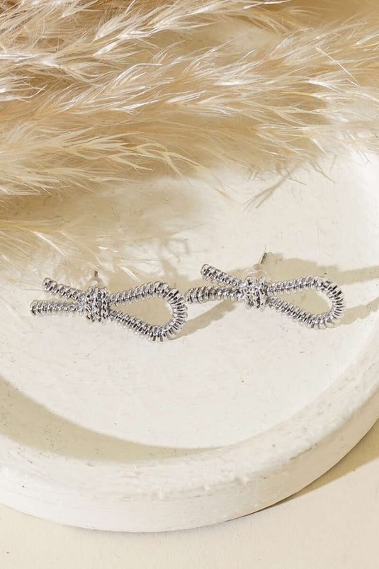 Twist Knot Earrings Silver
