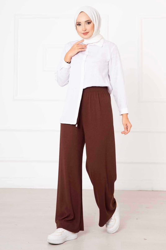 Brown Pants with Burgulu Beads