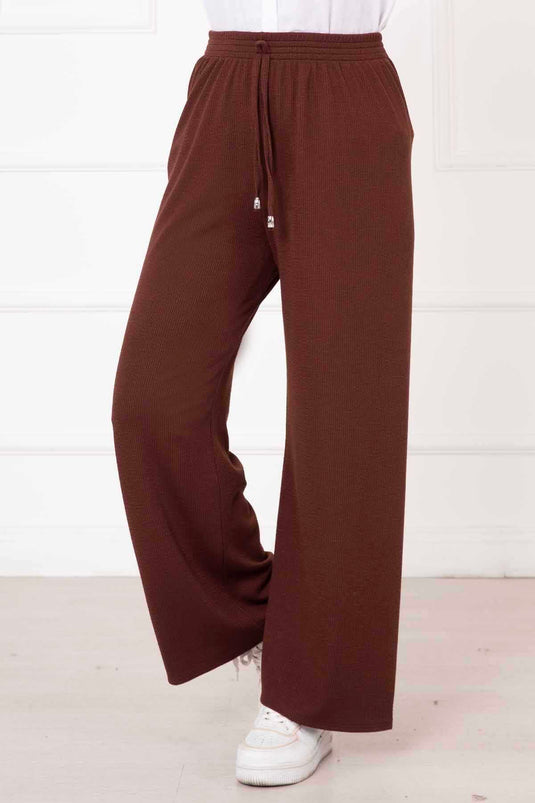 Brown Pants with Burgulu Beads