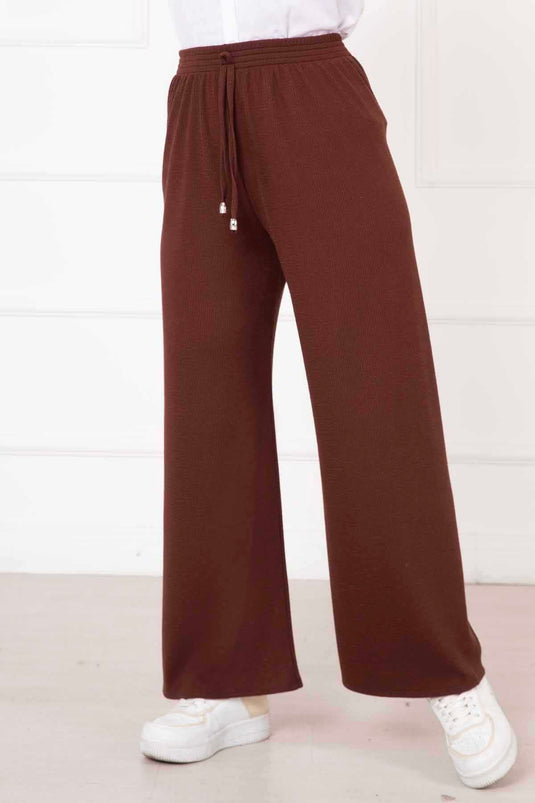 Pantalon Perles Torsadées Marron