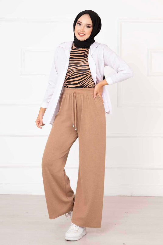 Beaded Trousers in Mink