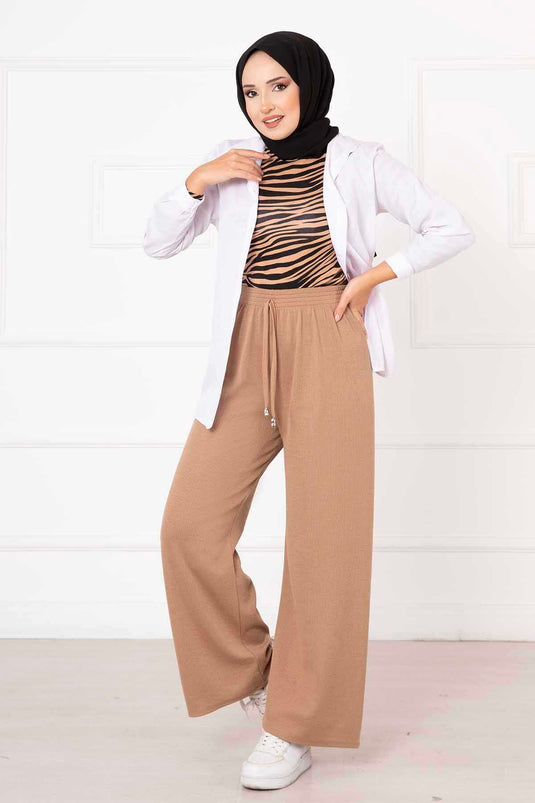 Beaded Trousers in Mink