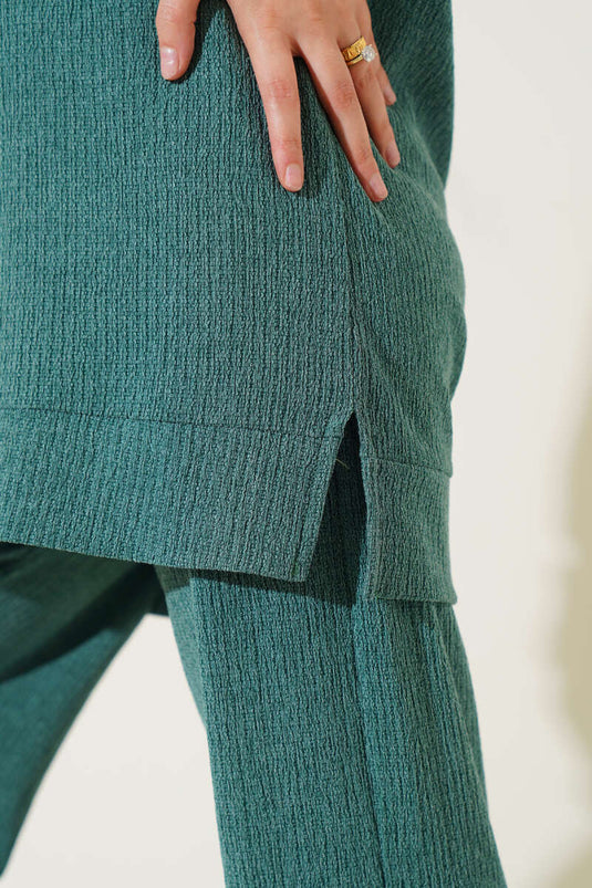Bürümcük Basic Tunic Two Piece Set Green