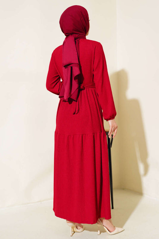 Robe bordeaux à plusieurs niveaux