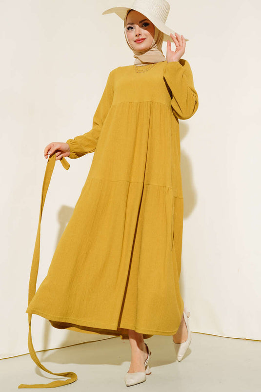 Bürümcük Layered Dress Sennep