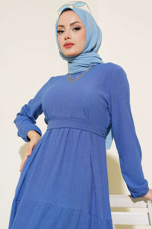 Bürümcük Kat Kat Elbise İndigo