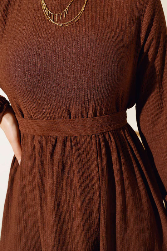 Ruffled Layered Dress Coffee