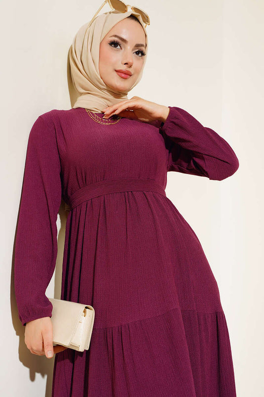 فستان متعدد الطبقات من Bürümcük بلون أرجواني