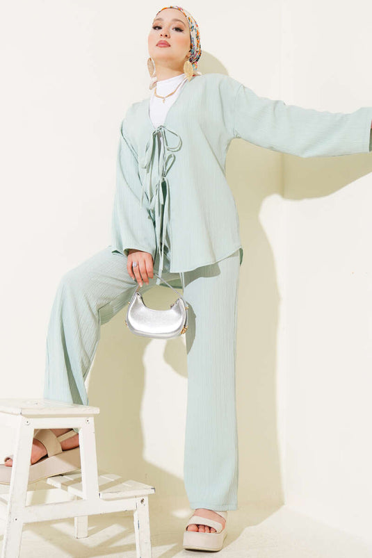 Bürümcük Önü İp Bağcıklı İkili Takım Mint