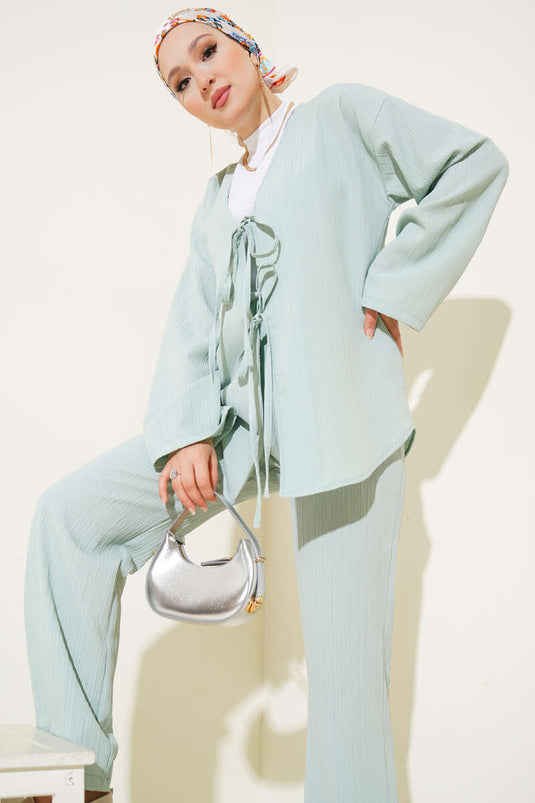 Bürümcük Önü İp Bağcıklı İkili Takım Mint