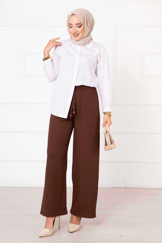 Crinkle Pants Brown