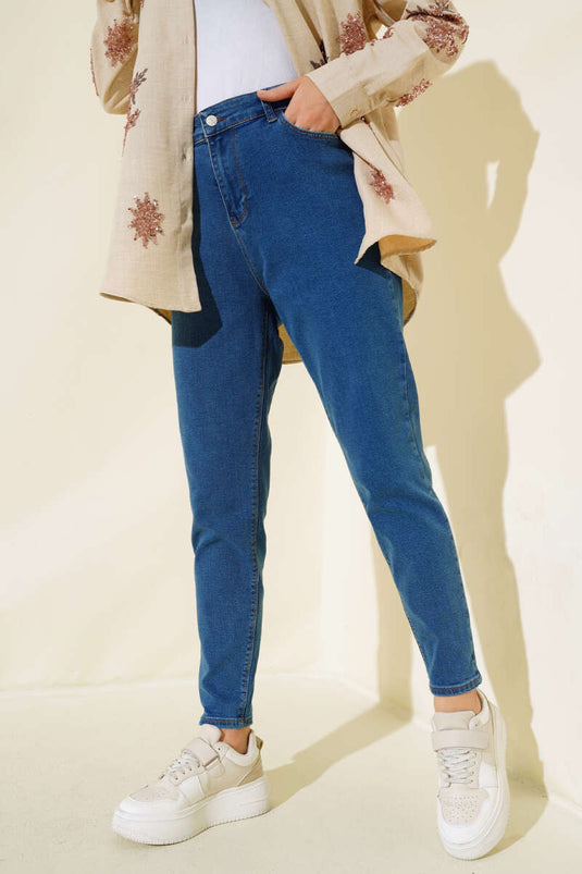 Plus Size Skinny Jeans Blå