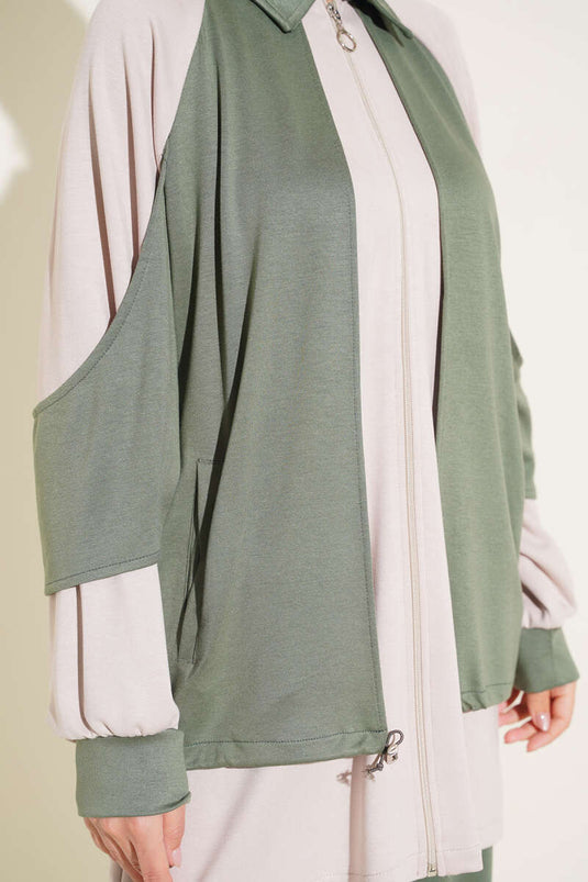 Completo In Maglia Con Stringa E Due Pezzi Haki