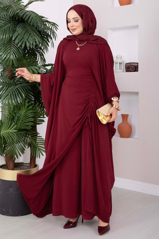 Completo Sandy Lungo Con Cintura Bordeaux