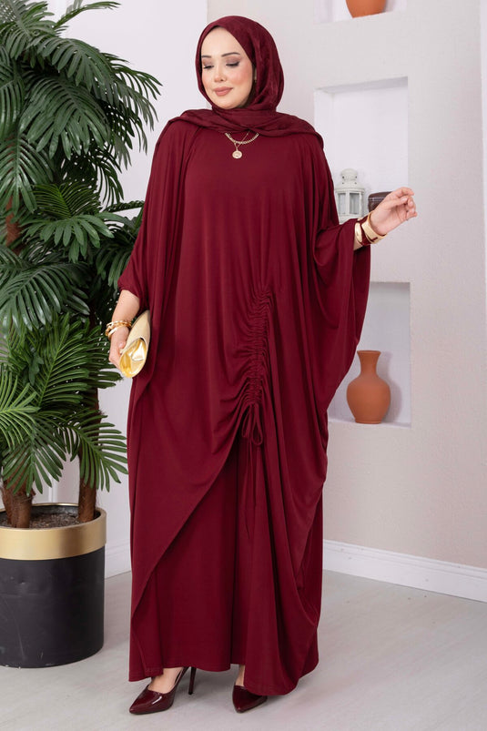 Completo Sandy Lungo Con Cintura Bordeaux