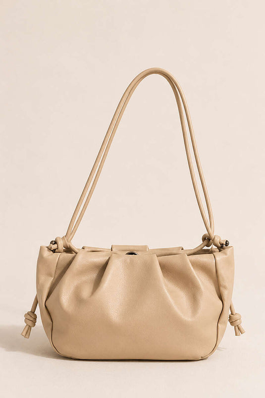 Beige Drawstring Women's Handbag