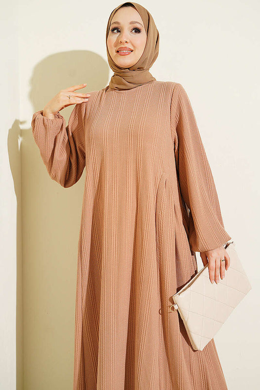 Robe Patternée Baisée À Fronces