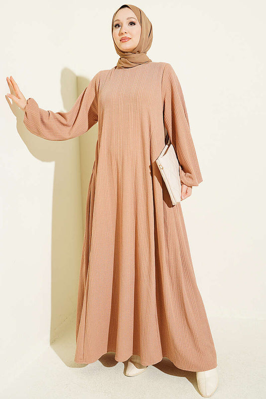 Robe Patternée Baisée À Fronces