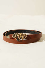 Ceinture Marron Froncée Avec Boucle En Métal