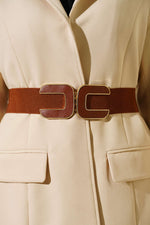 Ceinture élastique marron avec logo C
