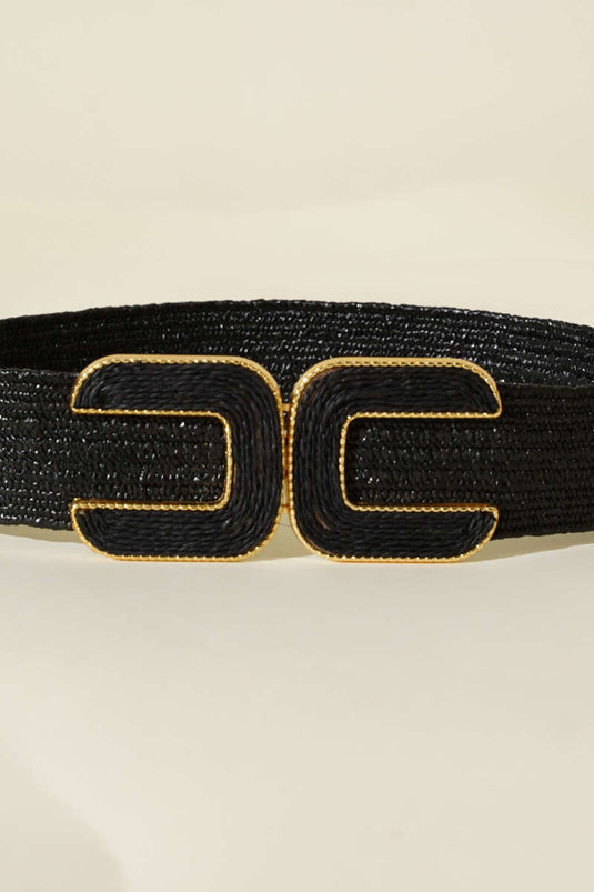 C Tokalı Hasır Kemer Siyah