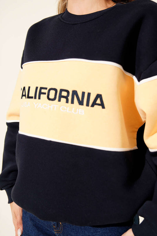 California Print Sweatshirt Navy Blue