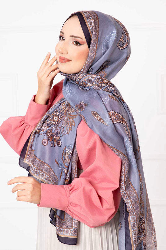 "Çalıkuşu Patterned Cotton Scarf -14"