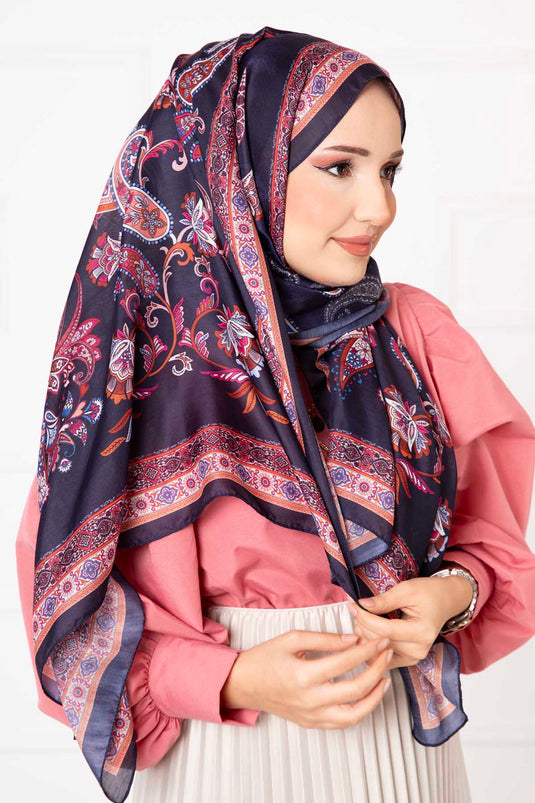 "Çalıkuşu Patterned Cotton Scarf -16"