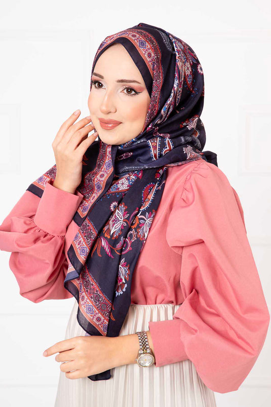 "Çalıkuşu Patterned Cotton Scarf -16"