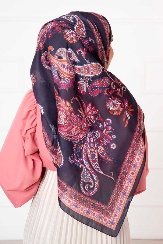 "Çalıkuşu Patterned Cotton Scarf -16"