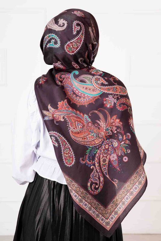 Flower Patterned Cotton Scarf -6