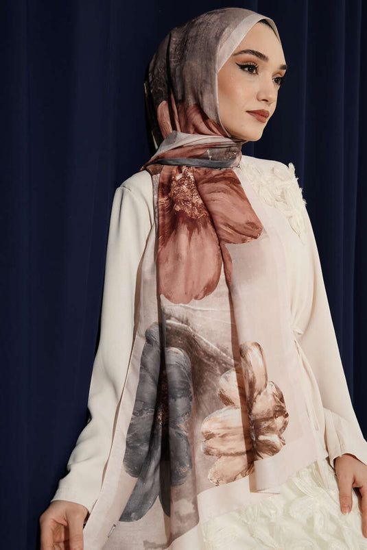 Camellia Desen Şal Bej