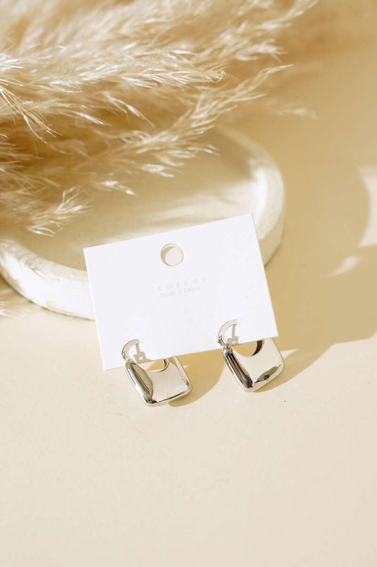 Boucles d'oreilles modèle sac argentées