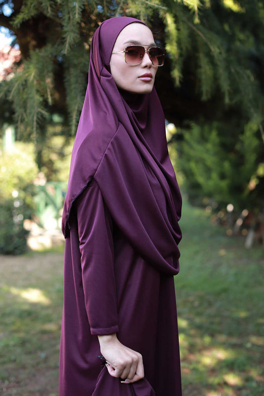 Robe de prière avec sac, prune