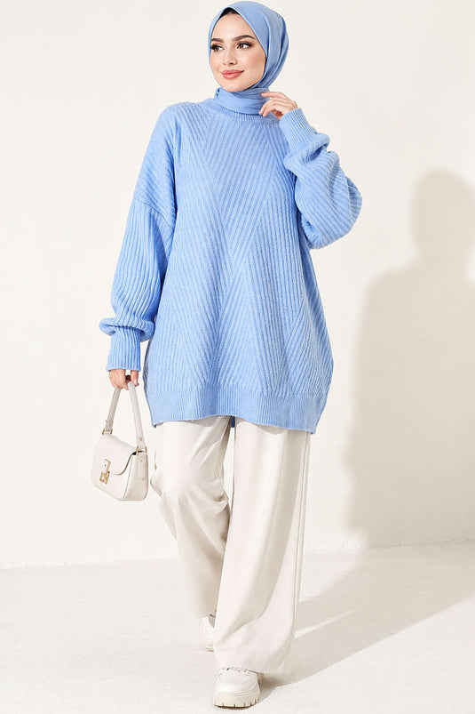 Blue Cross Fit Ribbed Knit Tunic