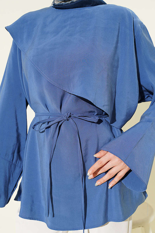 Cross Cape Modal Tunic Indigo