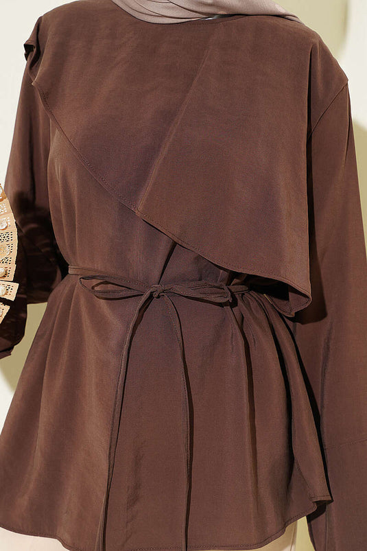 Cross Cape Modal Tunic Brown