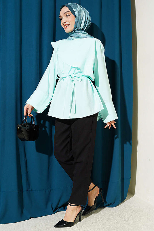 Cross Cape Modal Tunic Turquoise