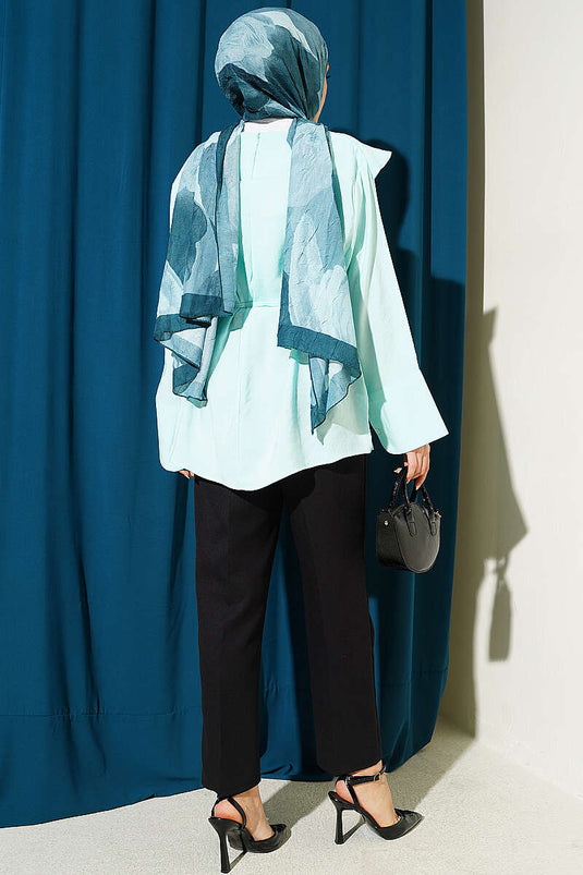 Cross Cape Modal Tunic Turquoise