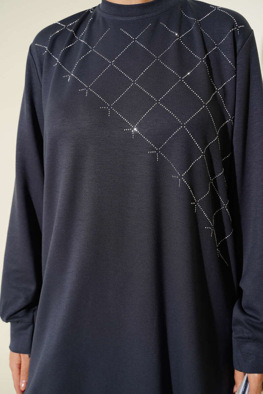 بدلة مكونة من قطعتين مزينة بحجر الصليب - دخان